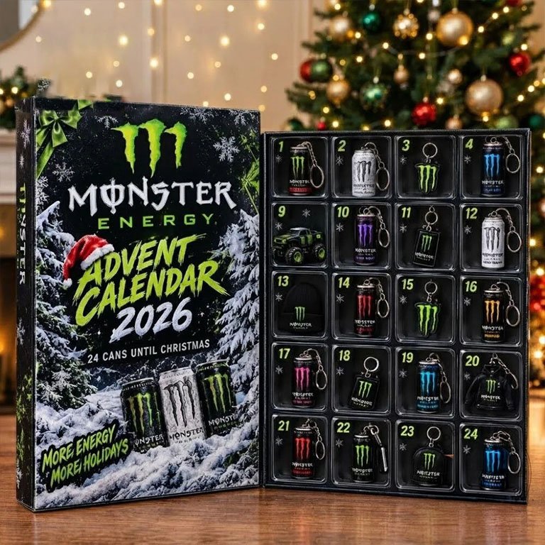 Monster Energy Christmas Advent Calendar Monster Energy Christmas Countdown Gift For Women, 3D Acrylic Collectibles
