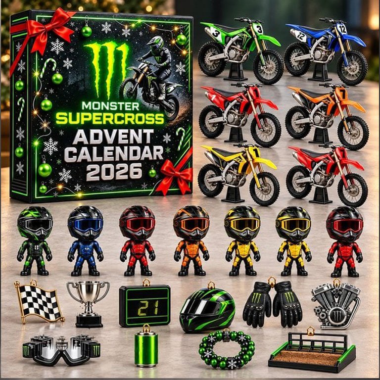 Monster Supercross Advent Calendar 2026 Monster Supercross Countdown Gift For Brothers, 3D Acrylic Collectibles