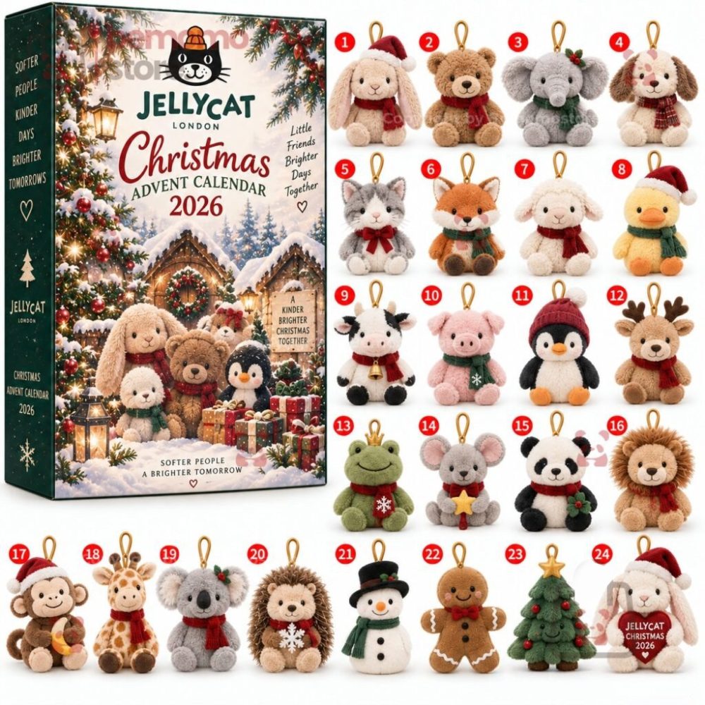 Jellycat London Christmas Advent Calendar 2026 Surprise Box Xmas Tree Ornaments Holiday Decor