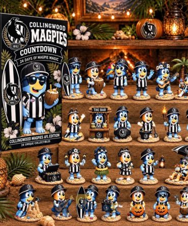 Afl Collingwood Magpies X Bluey Tropical Journey Advent Calendar Countdown Box Ornaments Decor