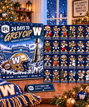 Winnipeg Blue Bombers Mascot Advent Calendar Grey Cup Christmas Ornaments Countdown Box