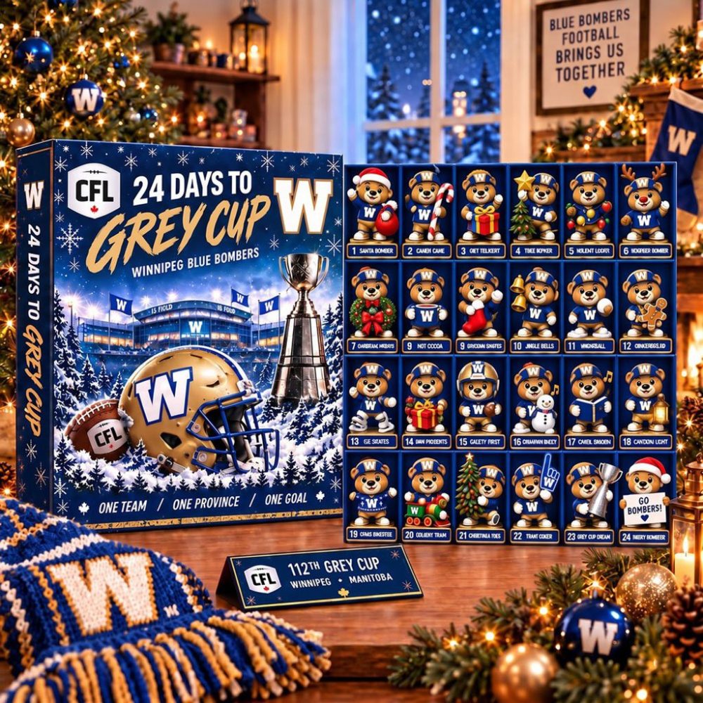 Winnipeg Blue Bombers Mascot Advent Calendar Grey Cup Christmas Ornaments Countdown Box