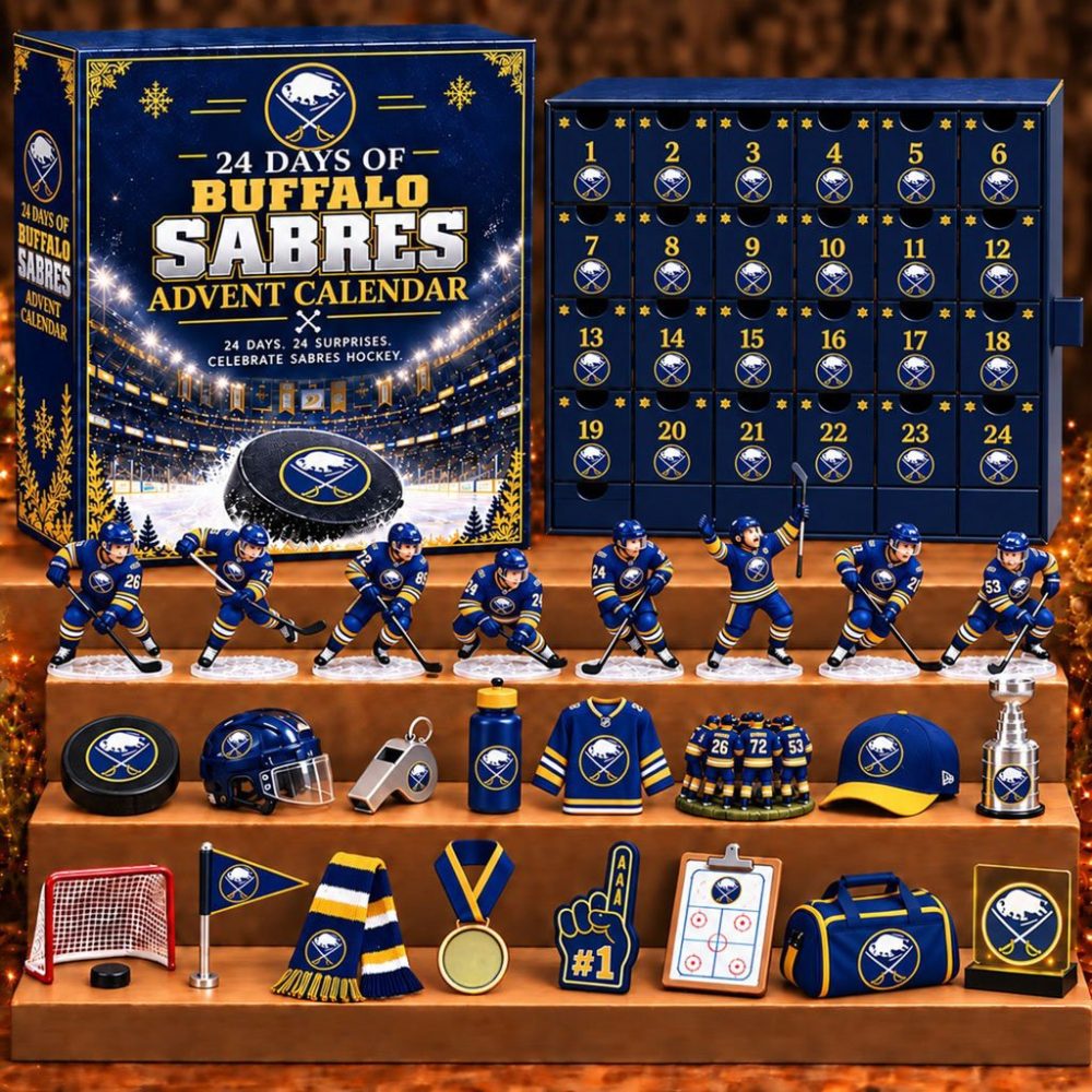 Buffalo Sabres Advent Calendar Ice Hockey Christmas Ornaments Winter Sports Tree Charms Decor