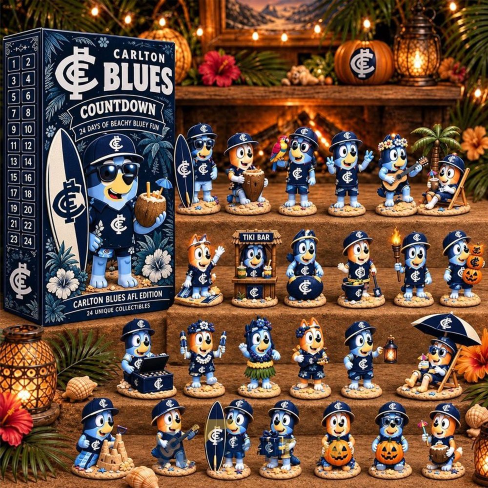 Carlton Blues Afl X Bluey Tropical Journey Advent Calendar Halloween Ornaments Countdown Box