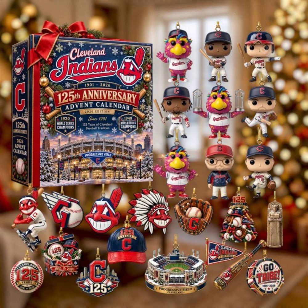 Cleveland Indians 125Th Anniversary Advent Calendar 2026 Christmas Tree Ornaments Indians Merch