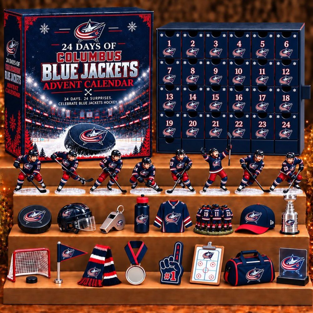 Columbus Blue Jackets 24 Days Of Hockey Ice Advent Calendar Xmas Ornaments Blue Jackets Merch