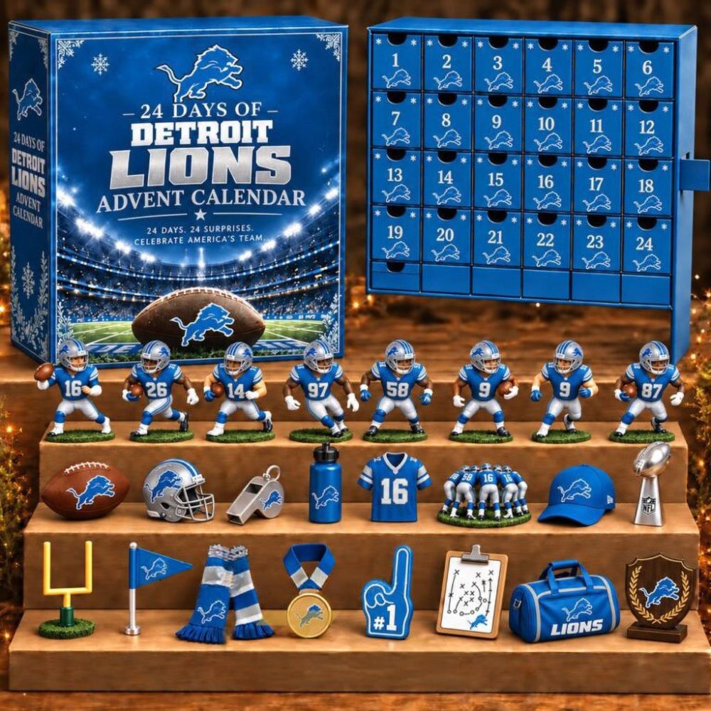 Detroit Lions 24 Days Of American Football Advent Calendar Christmas Tree Ornaments Lions Merch