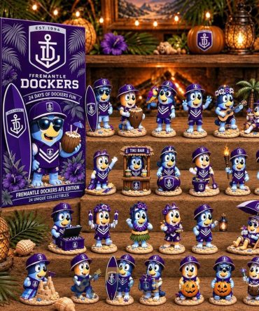 Fremantle Dockers Afl X Bluey Tropical Journey Advent Calendar Countdown Box Ornaments Decor