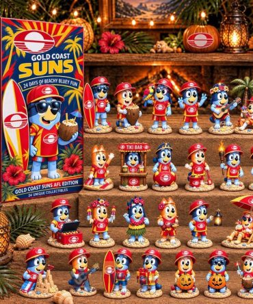 Gold Coast Suns Afl X Bluey Tropical Journey Advent Calendar Surprise Holiday Ornaments Gifts