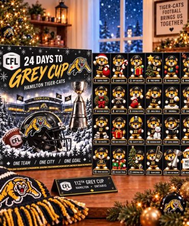 Hamilton Tiger-Cats Mascot Advent Calendar 24 Day To Grey Cup Christmas Ornaments Surprise Box