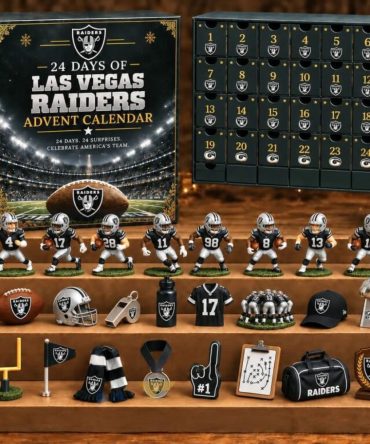 Las Vegas Raiders 24 Days Of American Football Advent Calendar Holiday Ornament Set Decor