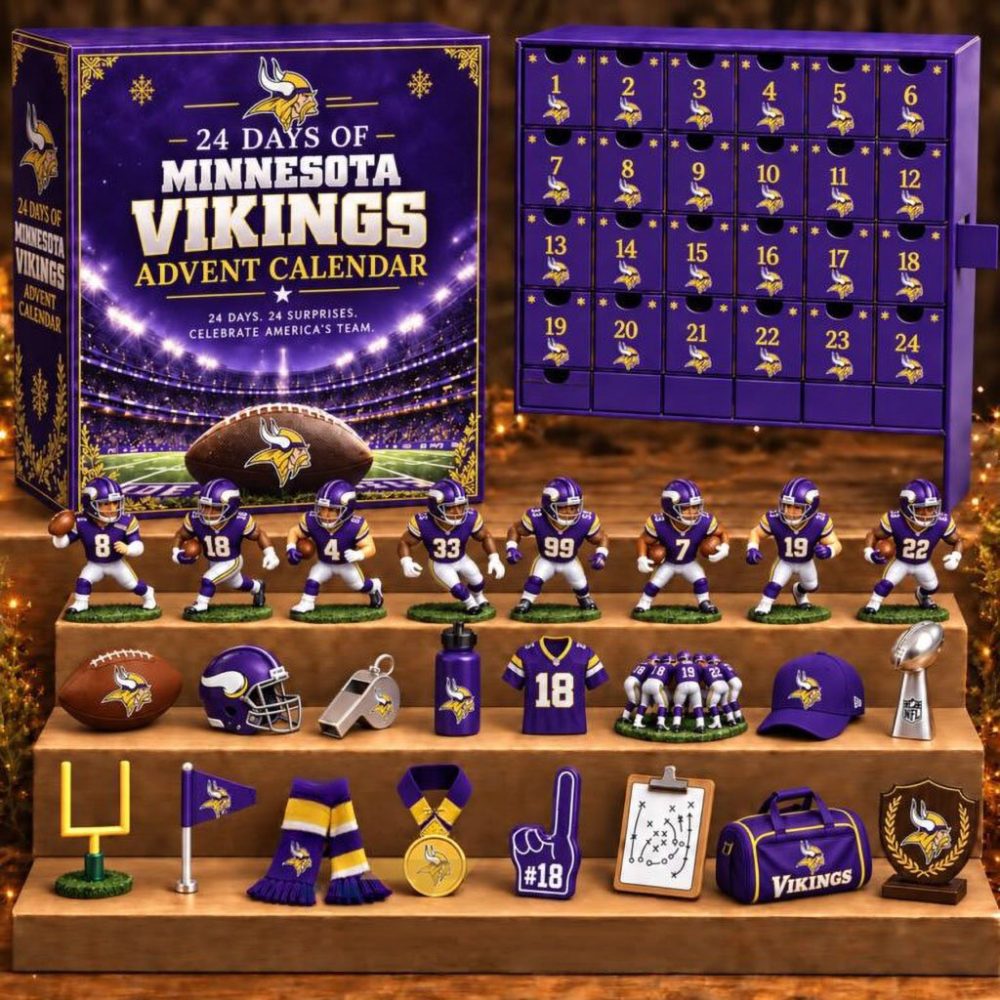 Minnesota Vikings 24 Days Of American Football Advent Calendar 2026 Christmas Ornaments Fan Gear