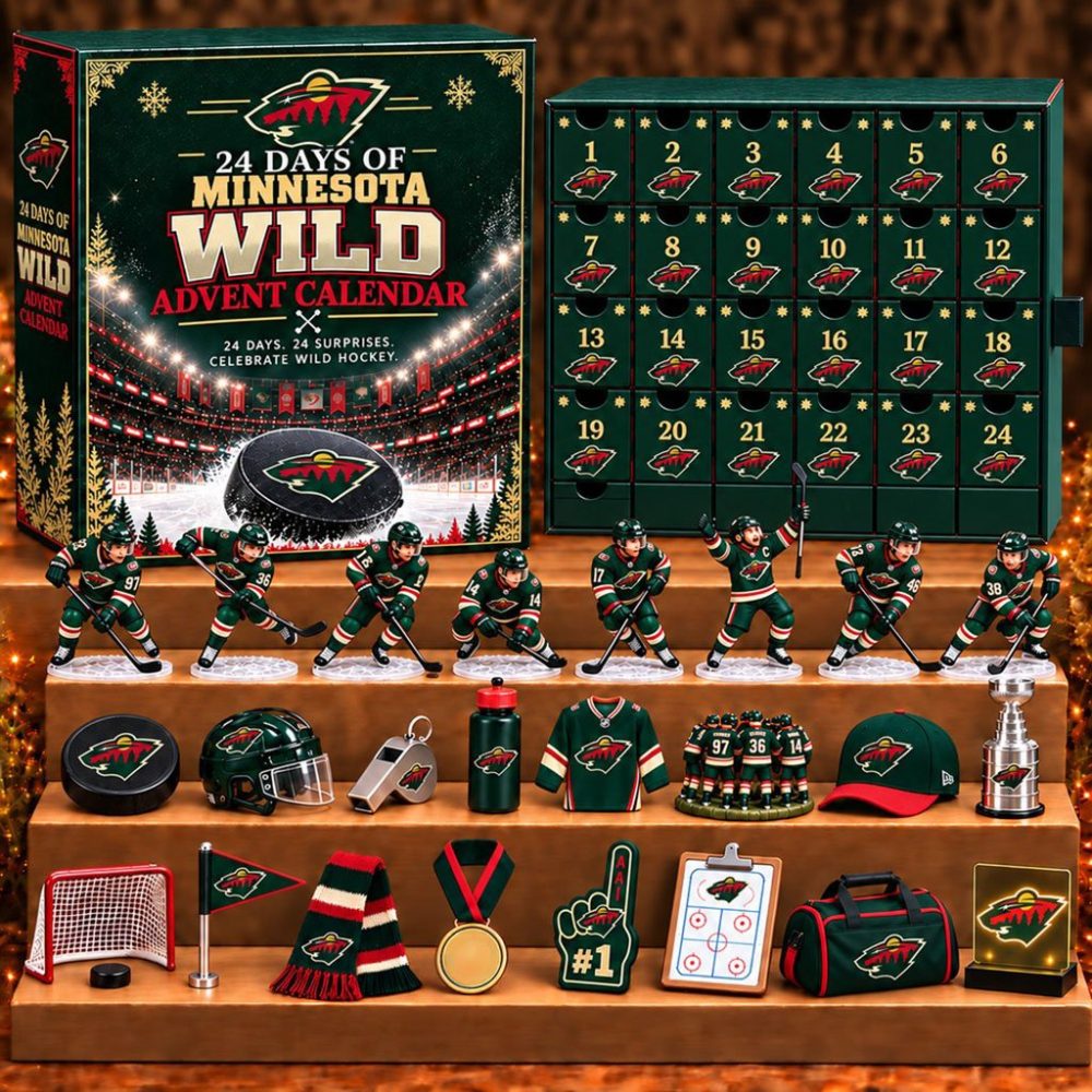Minnesota Wild 24 Days Of Hockey Ice Advent Calendar Christmas Tree Hanging Decor Fan Gifts