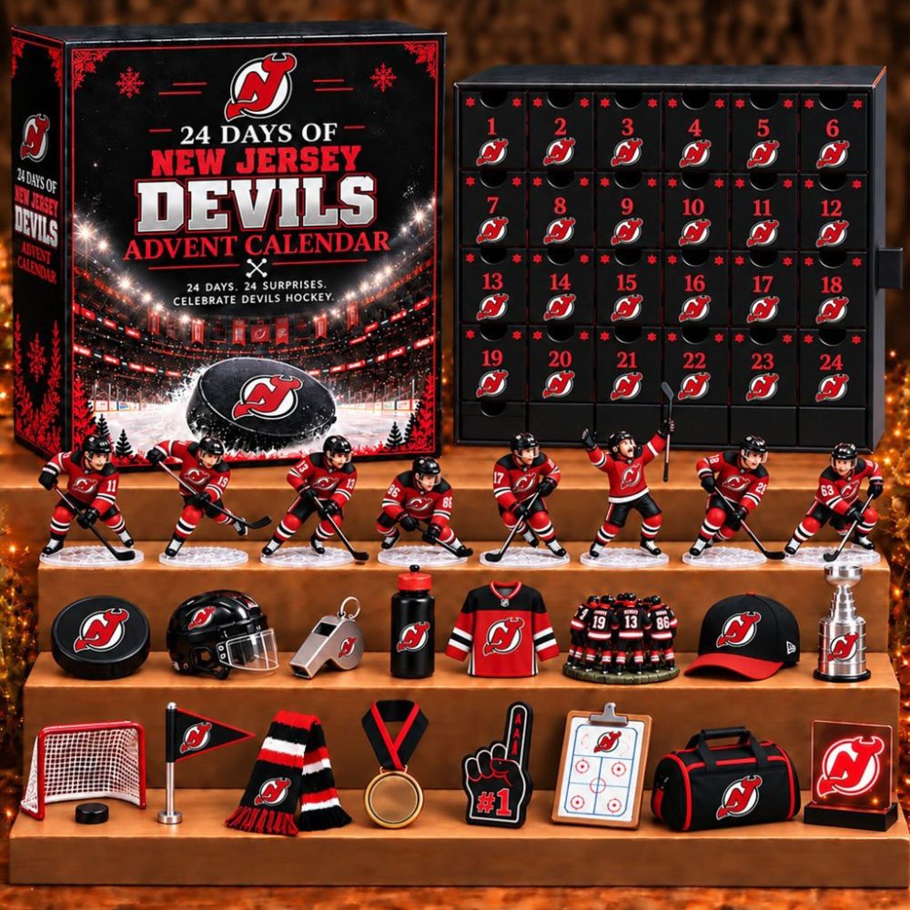 New Jersey Devils 24 Days Of Hockey Ice Advent Calendar Xmas Ornament New Jersey Devils Merch