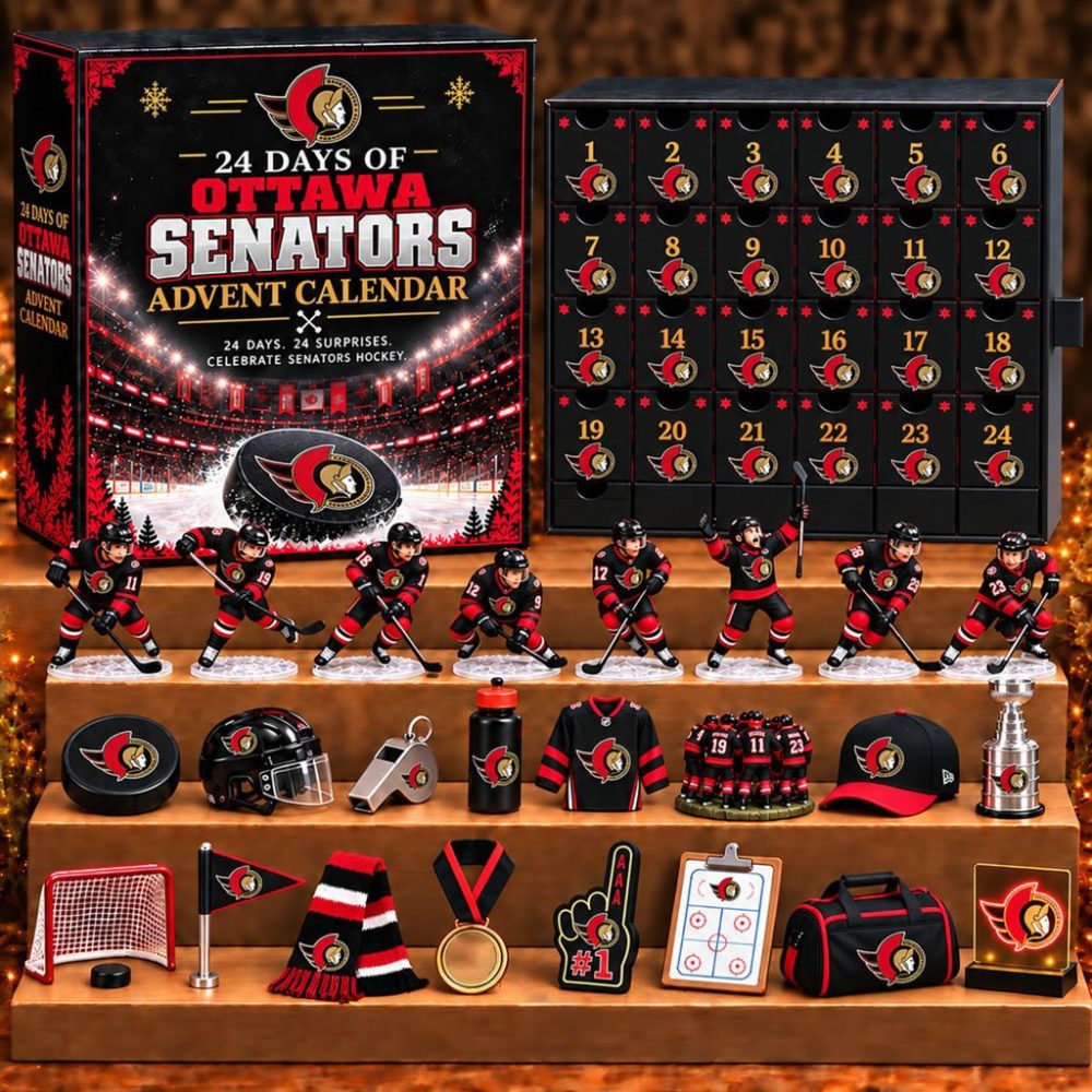 Ottawa Senators 24 Days Of Hockey Ice Advent Calendar Christmas Ornaments Ottawa Senators Merch
