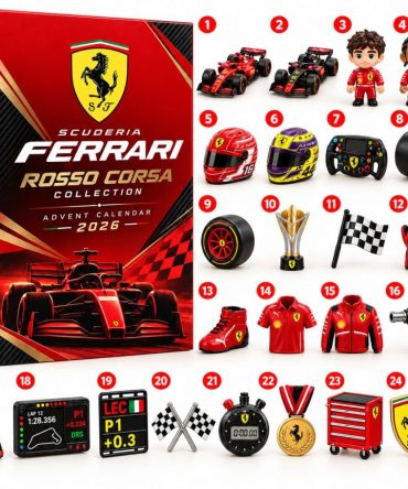 Scuderia Ferrari Rosso Corsa Collection 2026 Advent Calendar Holiday Ornament Set F1 Merch