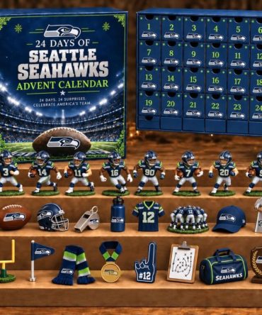 Seattle Seahawks 24 Days Of American Football Advent Calendar Holiday Ornament Set Seahawks Merch