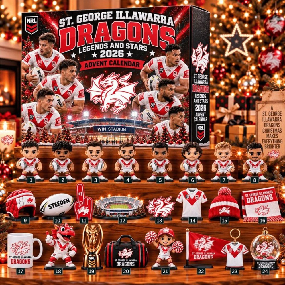St George Illawarra Dragons Legends And Stars 2026 Christmas Advent Calendar Xmas Ornaments
