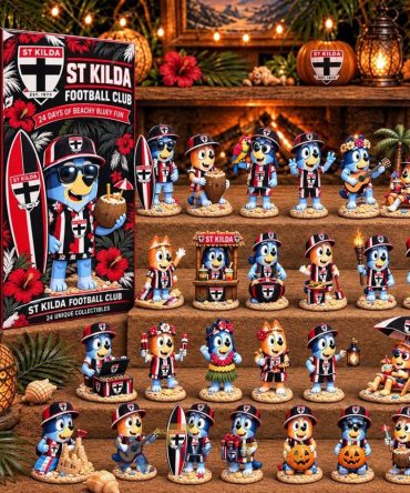 St Kilda Saints Afl X Bluey Tropical Journey Advent Calendar Holiday Ornaments Surprise Box