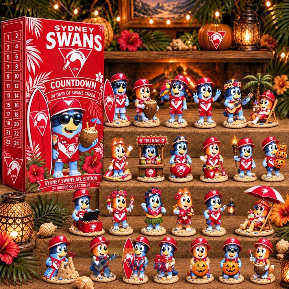 Sydney Swans Afl X Bluey Tropical Journey Advent Calendar 24 Days Of Fun Ornaments Surprise Box