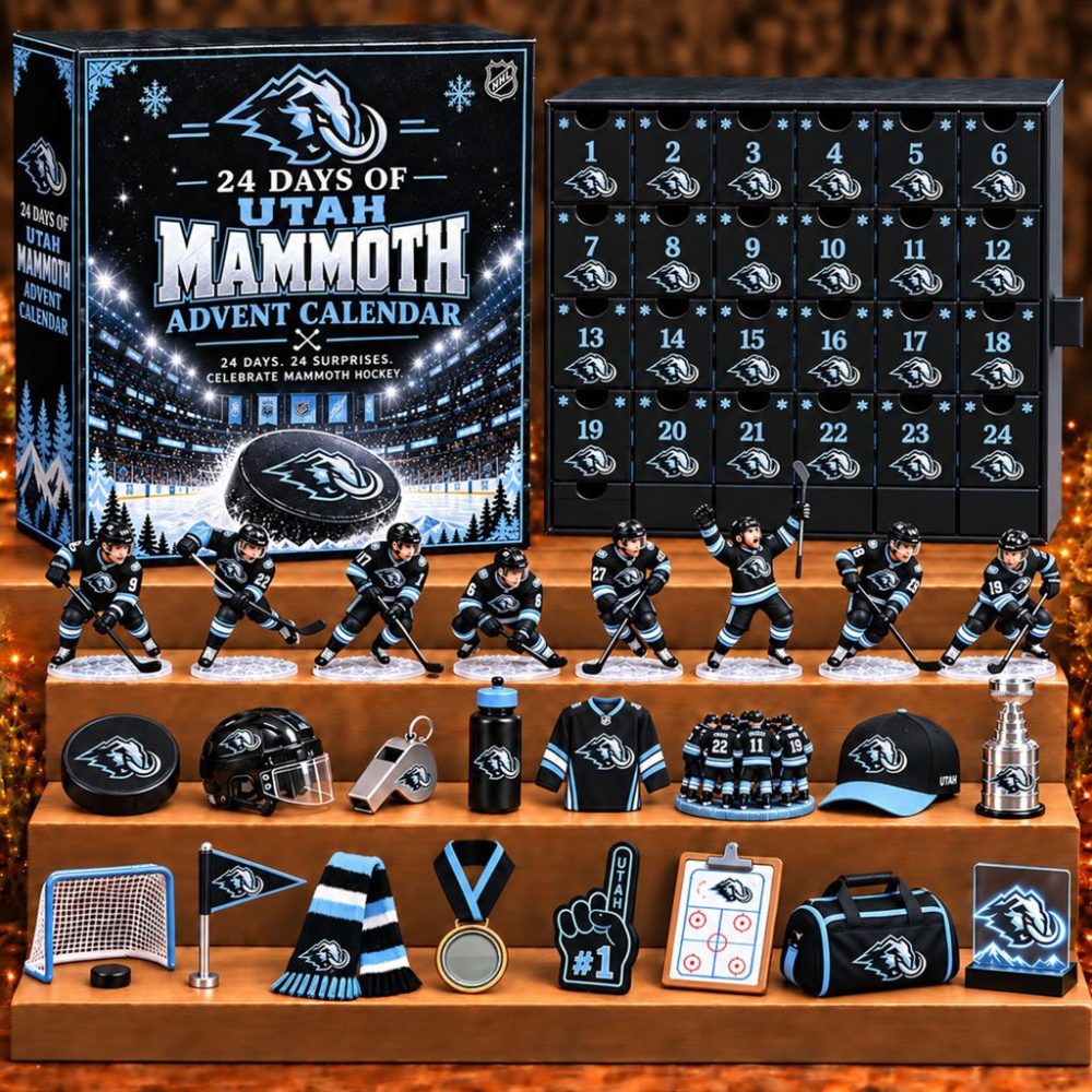 Utah Mammoth 24 Days Of Hockey Ice Advent Calendar Christmas Ornaments Utah Mammoth Merch