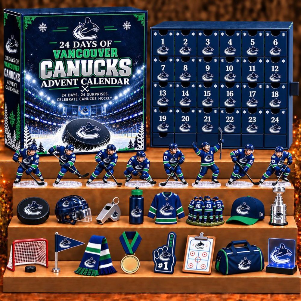 Vancouver Canucks 24 Days Of Hockey Ice Advent Calendar Christmas Tree Ornaments Canucks Merch