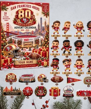 Personalized San Francisco 49Ers 80Th Anniversary Advent Calendar 2026 Sf 49Ers Xmas Ornaments
