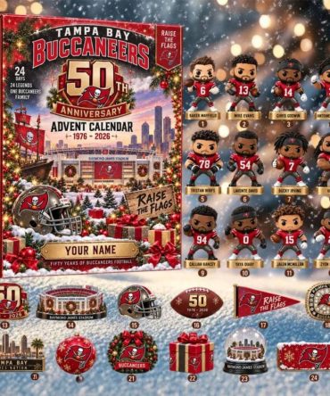 Personalized Tampa Bay Buccaneers 50Th Anniversary Advent Calendar 2026 Christmas Tree Ornaments