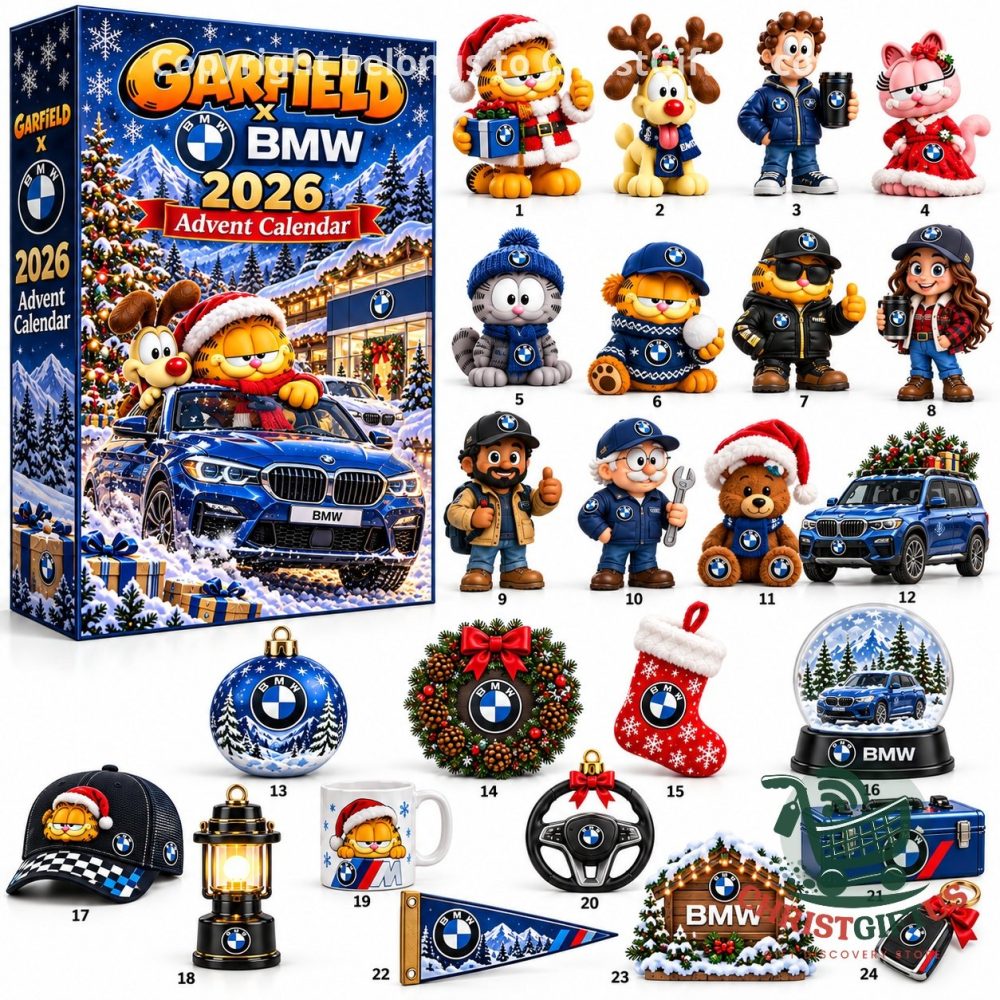 Garfield X Bmw 2026 Advent Calendar 24 Days Christmas Countdown Blind Box Gift For Kids, 3D Acrylic Collectibles