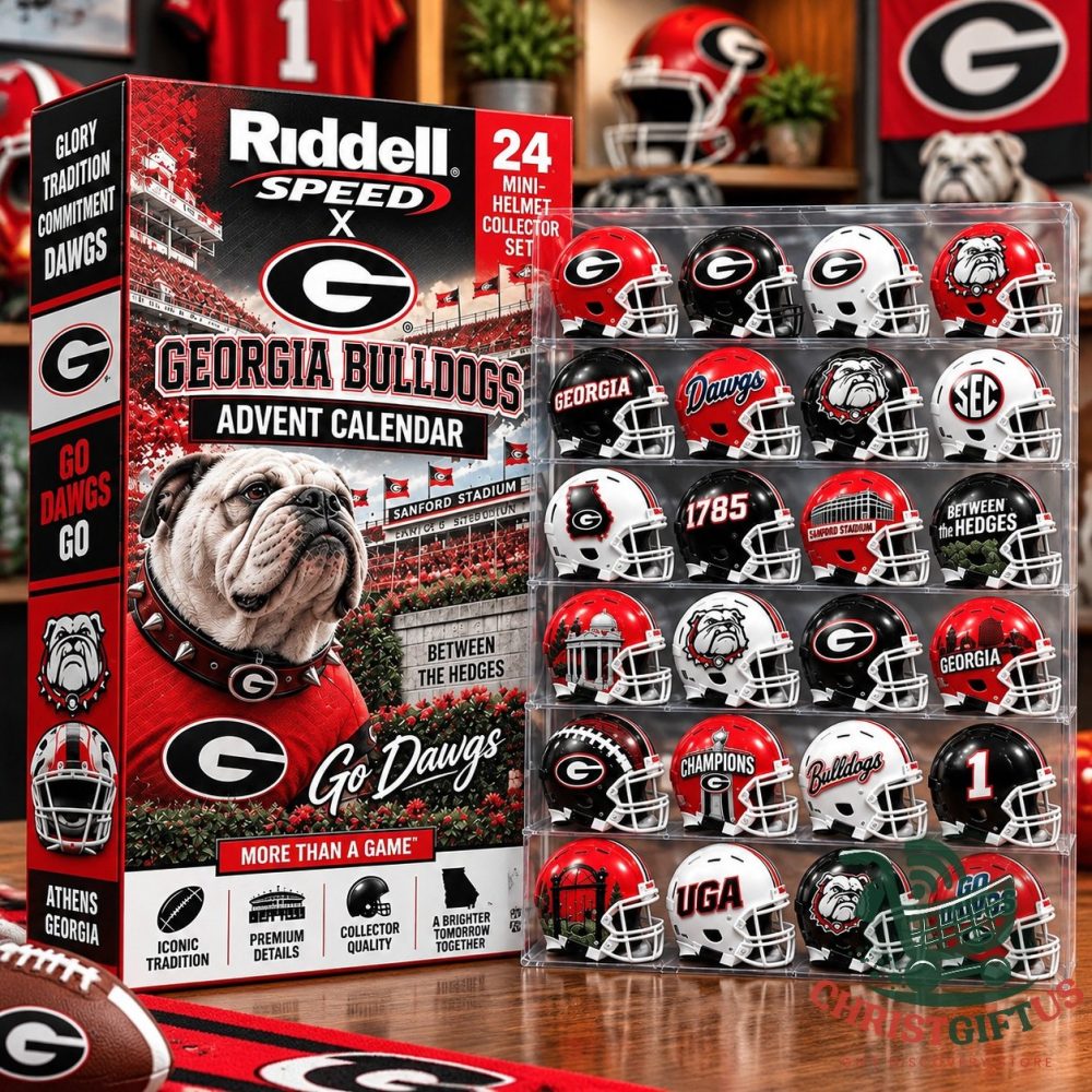 Georgia Bulldogs 24 Mini-Helmet 2026 Advent Calendar 24 Day Holiday Countdown Gift For Man, 3D Acrylic Collectibles