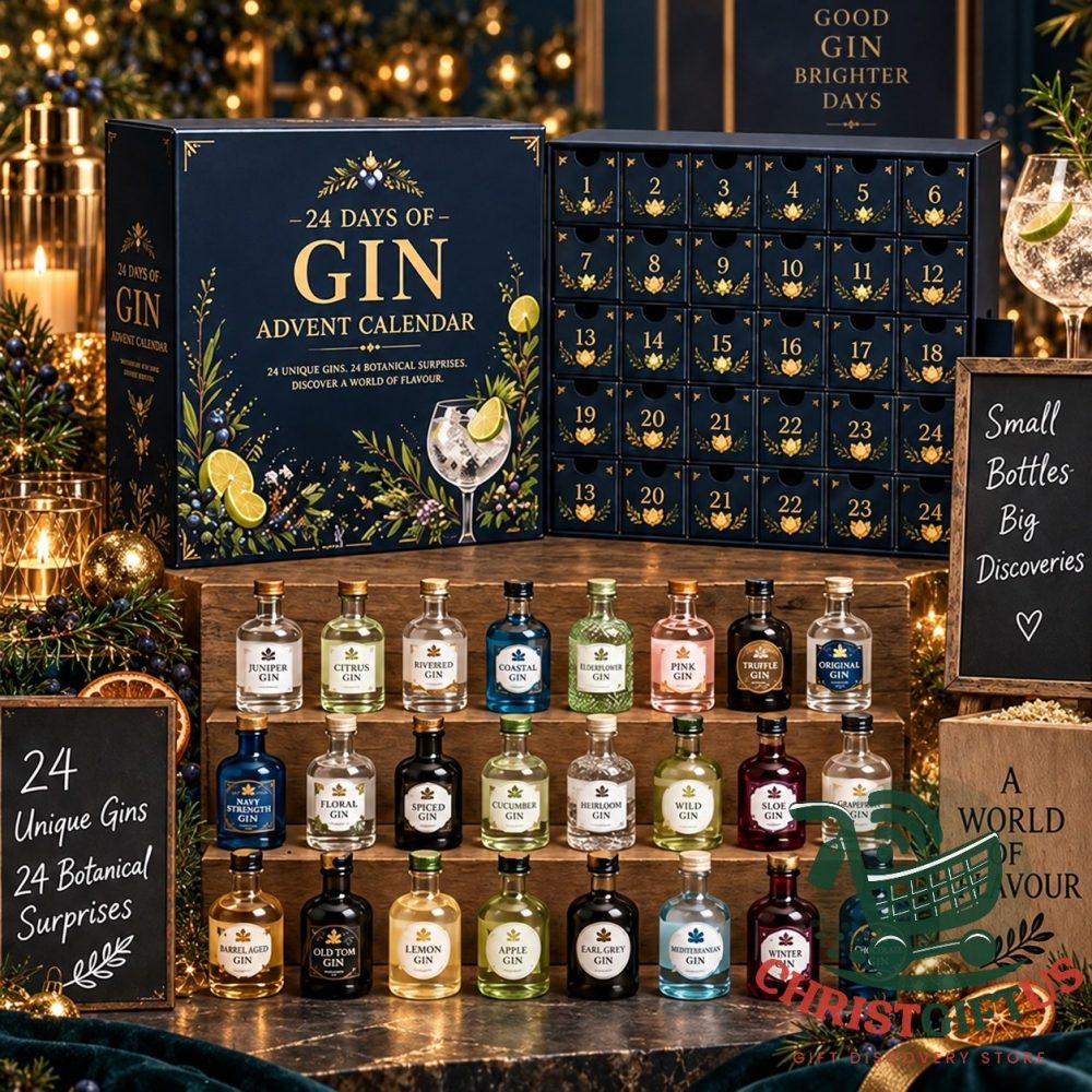 Gin 24 Days Of Gin Advent Calendar 2026 24 Day Ornaments Countdown Gift For Girlfriends, 3D Acrylic Collectibles