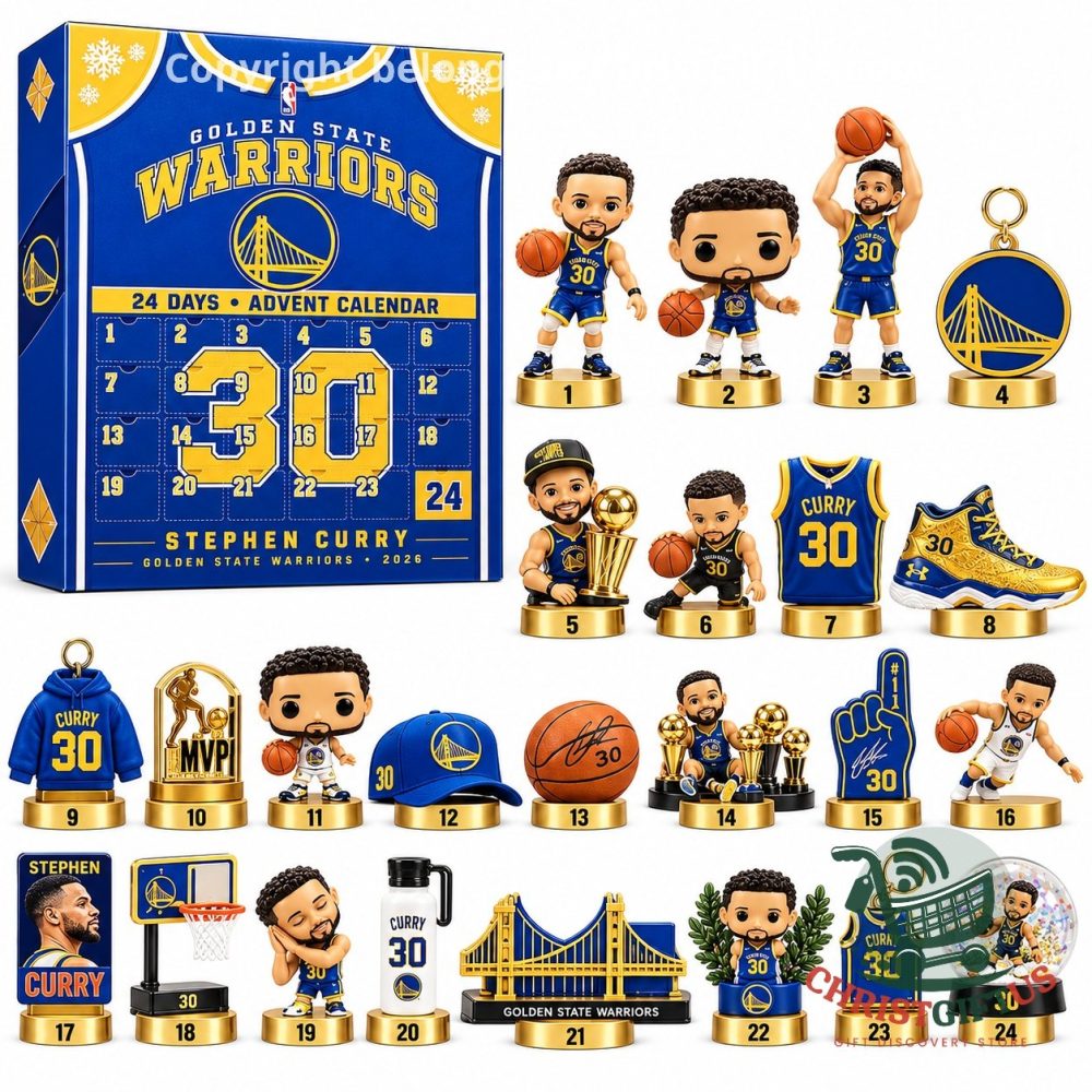 Golden State Warriors Stephen Curry 2026 Advent Calendar 24 Day Christmas Countdown Gift For Boyfriends, 3D Acrylic Collectibles