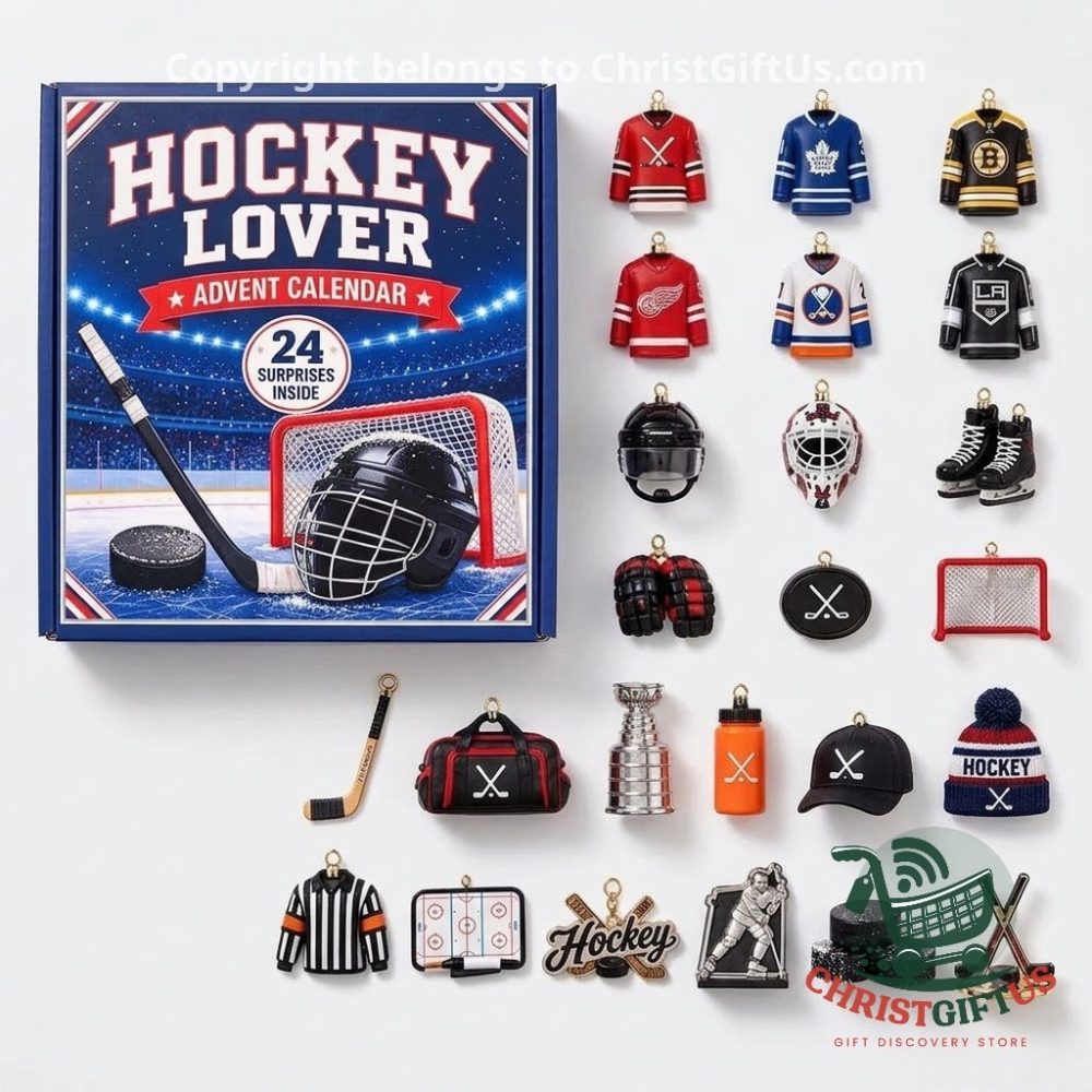 Hockey Lover Christmas 2026 Advent Calendar 24 Days Christmas Countdown Blind Box Gift For Ice Hockey Fans, 3D Acrylic Collectibles