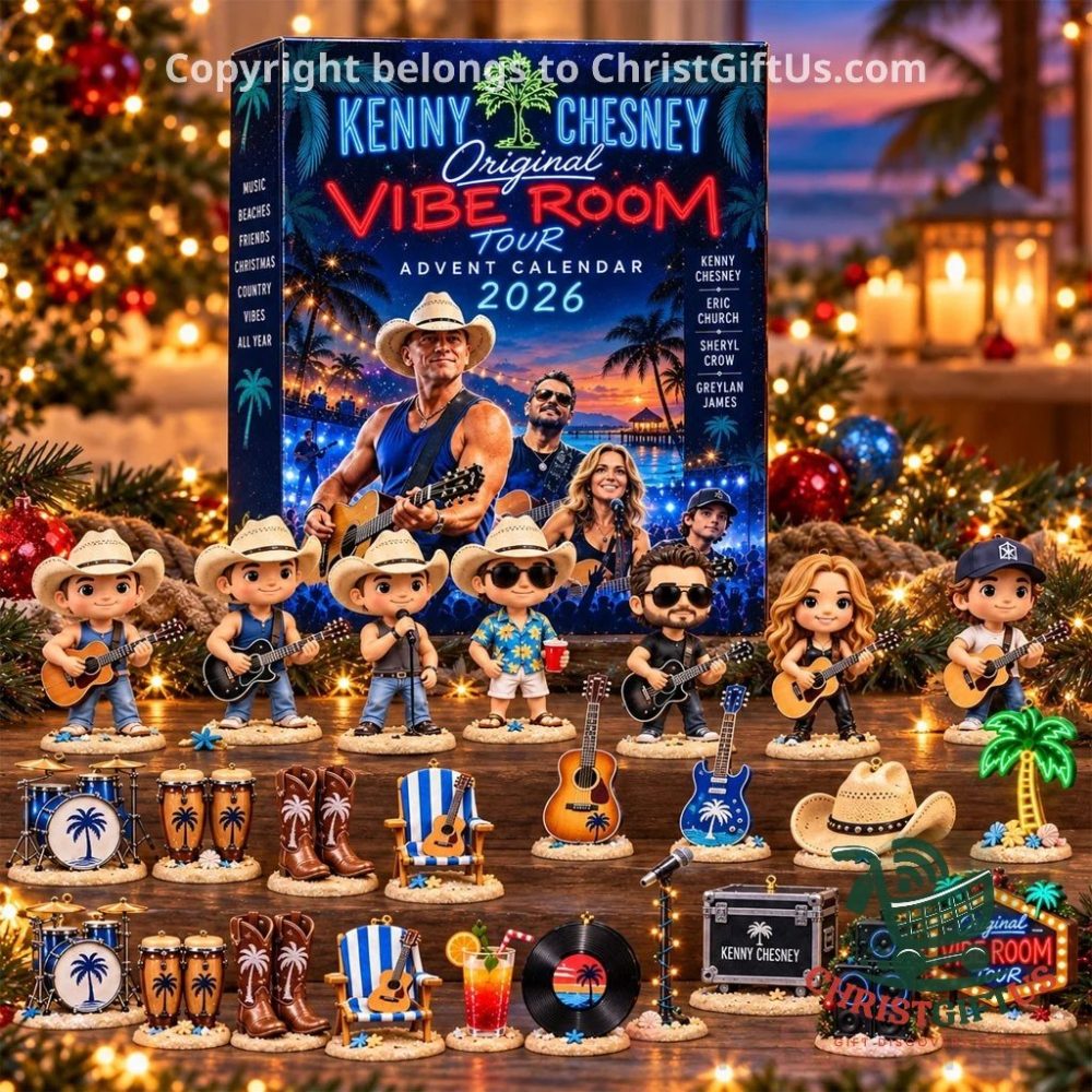 Kenny Chesney Original Vibe Room Tour 2026 Advent Calendar 24 Acrylic Charms Blind Box Gift For Him, 3D Acrylic Collectibles