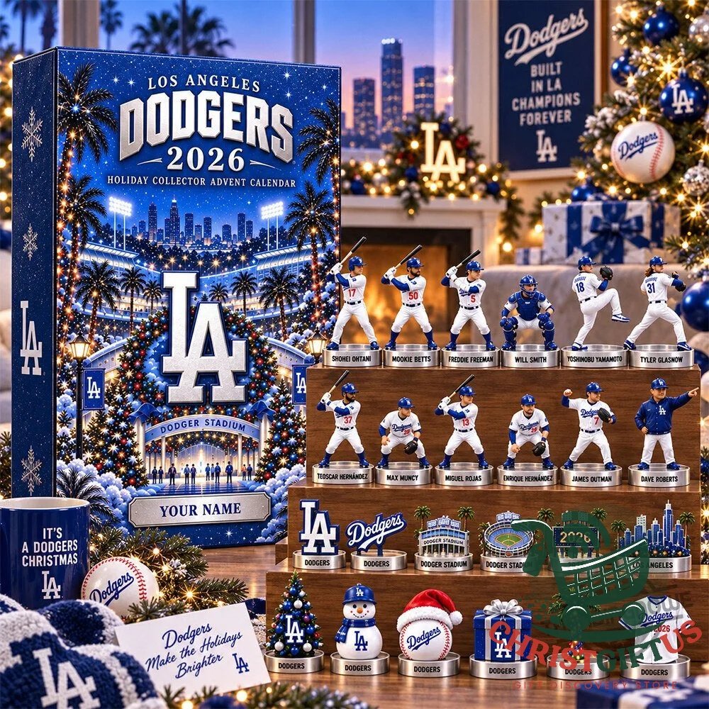 Los Angeles Dodgers 2026 Holiday Collector Advent Calendar 24 Days Xmas Countdown Box Gift For Baseball Fans, 3D Acrylic Collectibles