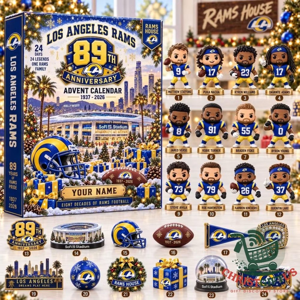 Los Angeles Rams 89Th Anniversary 2026 Advent Calendar 24 Day Christmas Countdown Gift For Him, 3D Acrylic Collectibles