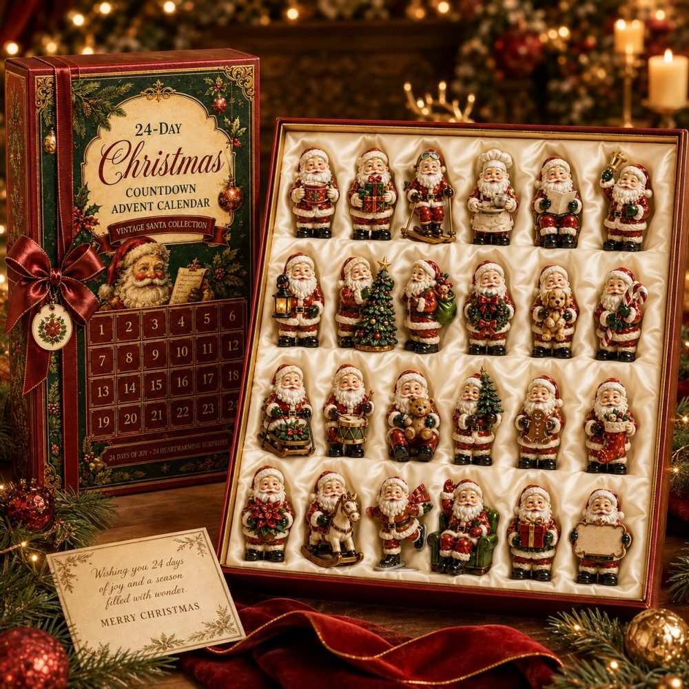 Vintage Santa Series Advent Calendar 2026 24 Day Winter Wonderland Countdown Gift For Santa Fans, 3D Acrylic Collectibles