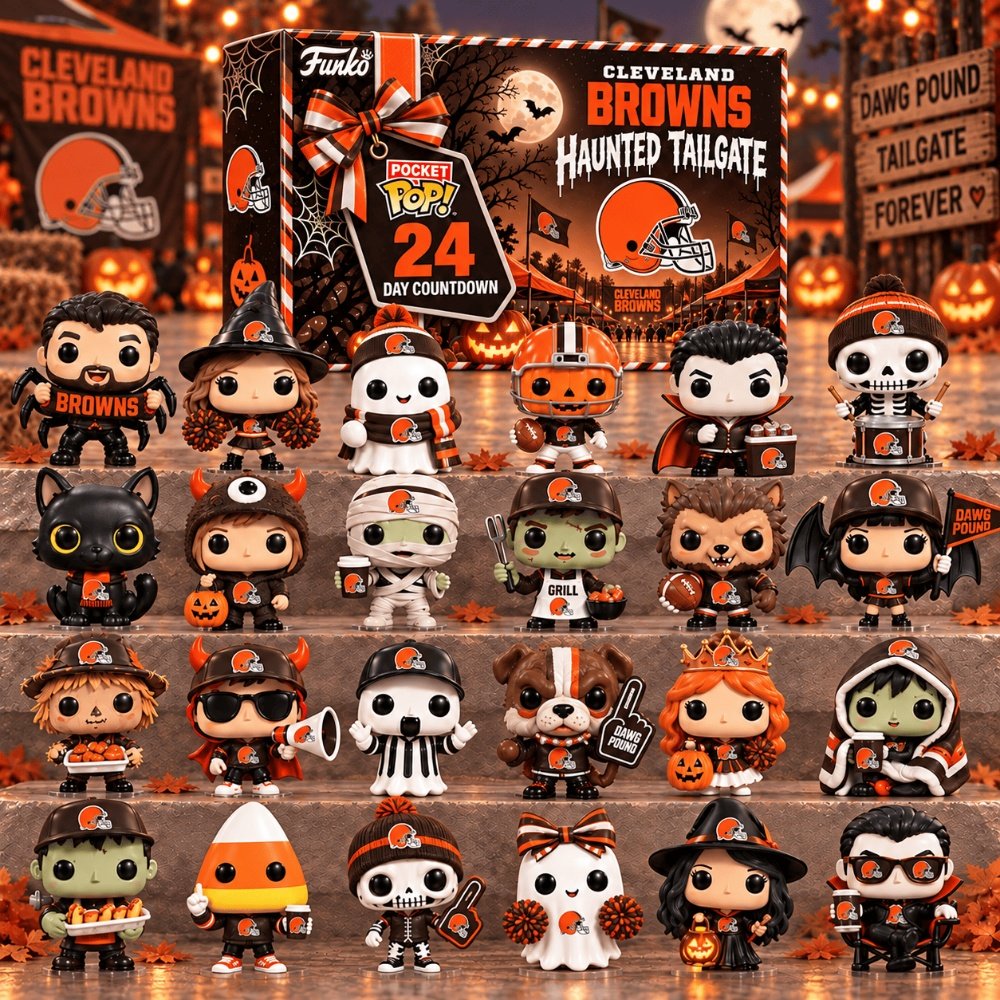 Cleveland Browns Halloween Advent Calendar Xmas Ornaments Decor Ideas For Living Room, 3D Acrylic Collectibles
