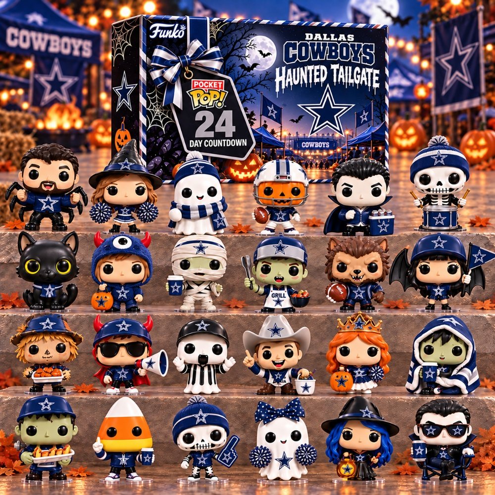 Dallas Cowboys Advent Calendar Christmas Tree Ornaments Holiday Home Decor, 3D Acrylic Collectibles