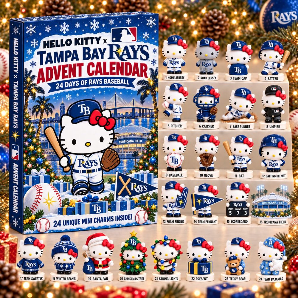 Hello Kitty X Tampa Bay Rays Baseball Advent Calendar 2026 24 Day Holiday Celebration Gift For Fans, 3D Acrylic Collectibles