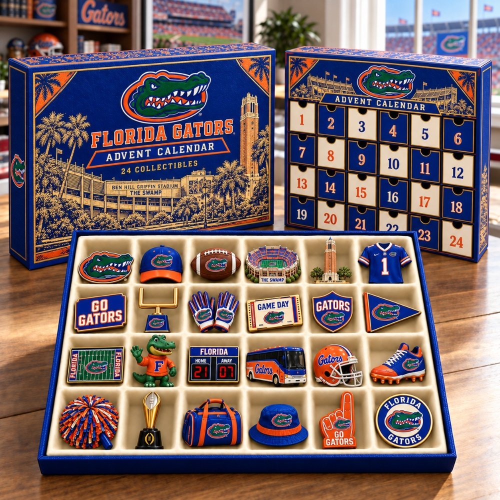 Florida Gators Advent Calendar Xmas Tree Ornaments Holiday Living Decorations, 3D Acrylic Collectibles