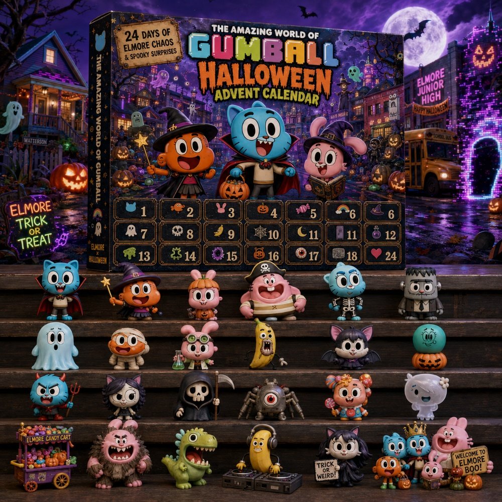 Gumball Halloween Advent Calendar Xmas Tree Ornaments Holiday Home Decor, 3D Acrylic Collectibles