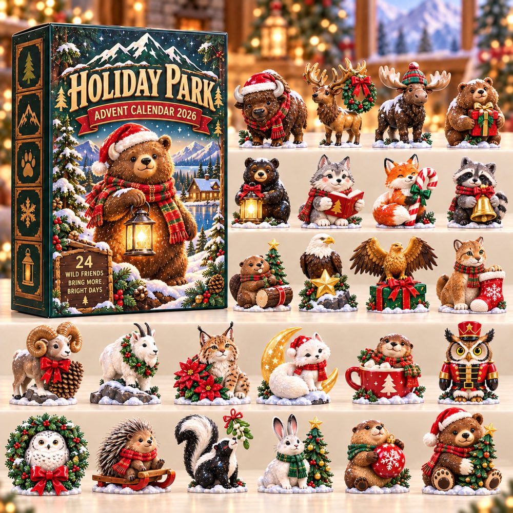 Holiday Park Advent Calendar 2026 Woodland Wild Animals 24 Days Countdown Nature Lover Gift, 3D Acrylic Collectibles