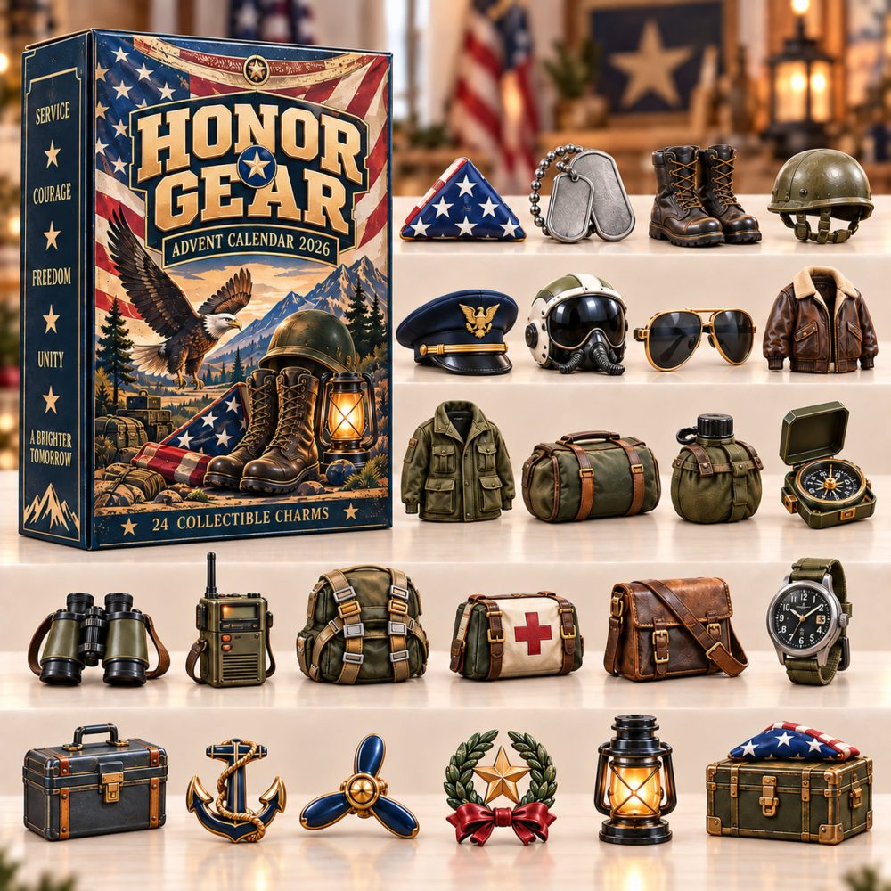 Honor Gear Advent Calendar 2026 Military Service Gear 24 Days Countdown Veteran Gift, 3D Acrylic Collectibles