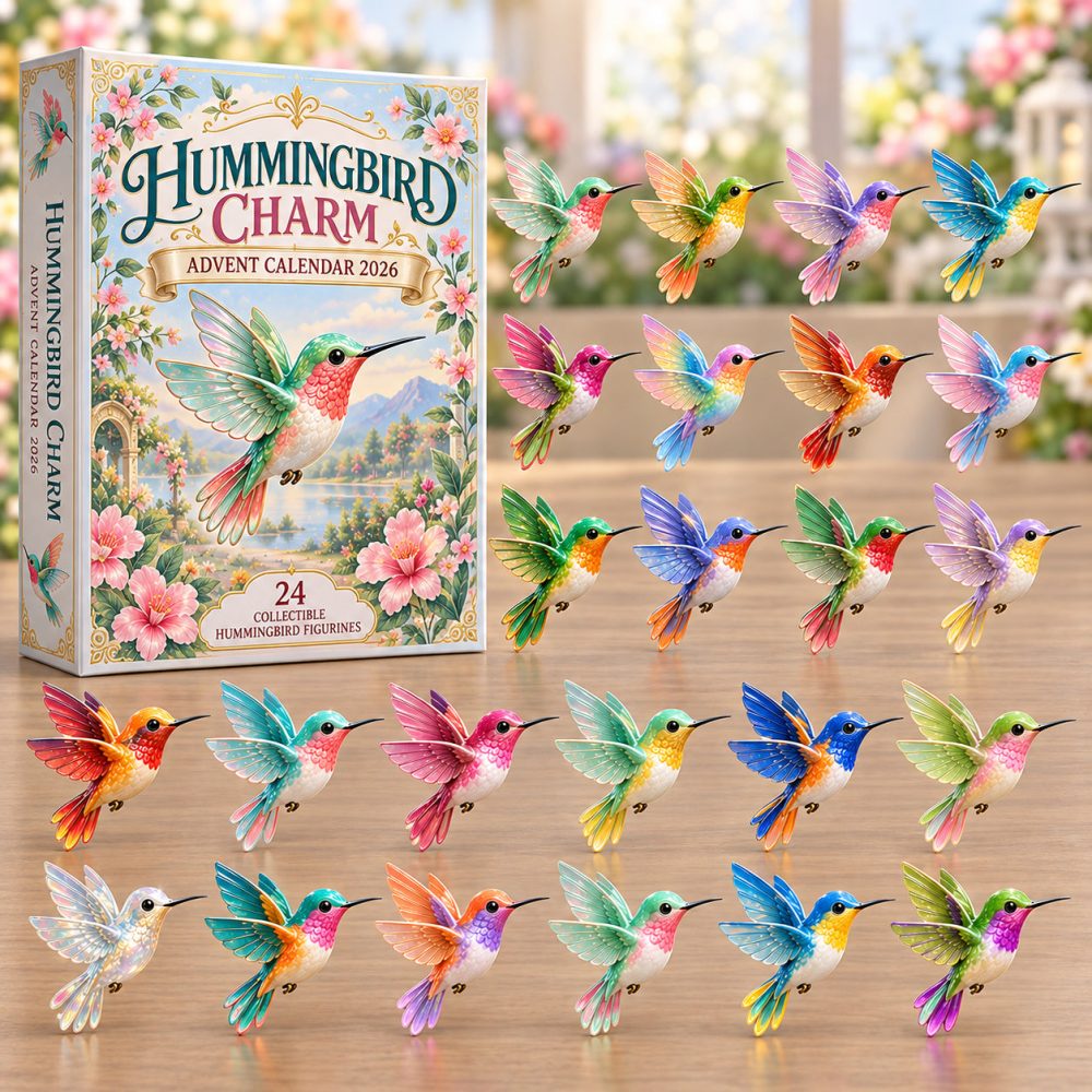 Hummingbird Charm Advent Calendar 2026 Rainbow Bird 24 Days Countdown Hummingbird Lover Gift, 3D Acrylic Collectibles