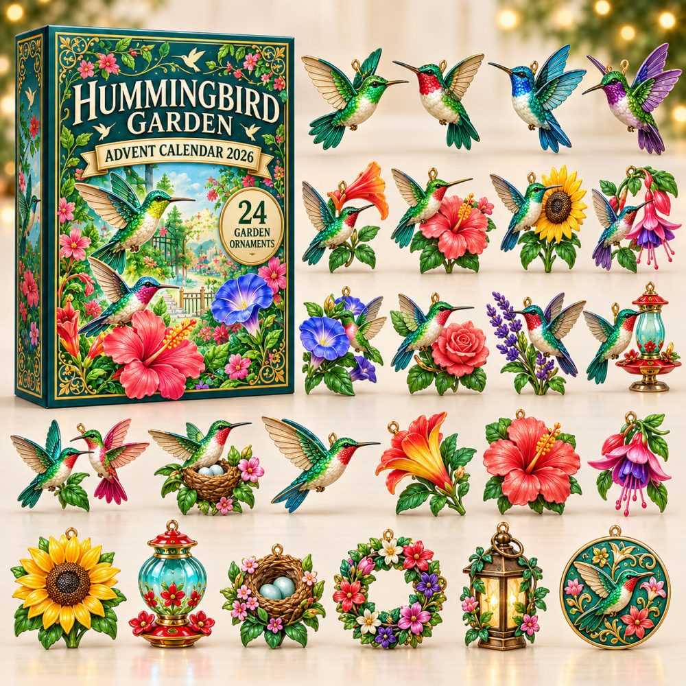 Hummingbird Garden Advent Calendar 2026 Feeder Flower Nest 24 Days Countdown Garden Lover Gift, 3D Acrylic Collectibles