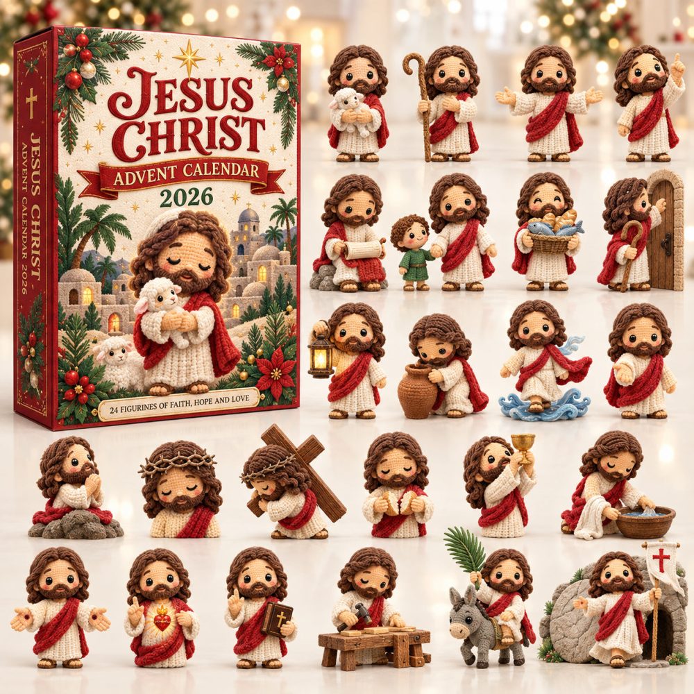 Jesus Christ Advent Calendar 2026 Faith Hope Love Figures 24 Days Countdown Christian Gift, 3D Acrylic Collectibles