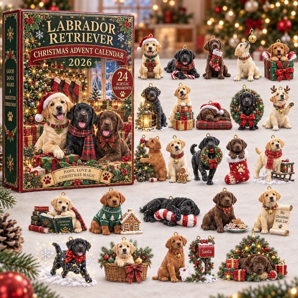 Labrador Retriever Christmas Advent Calendar 2026 Lab Puppy 24 Days Countdown Gift For Dog Owners, 3D Acrylic Collectibles