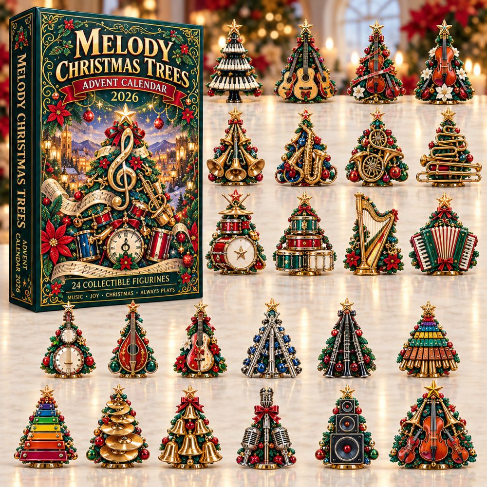 Melody Christmas Trees Advent Calendar 2026 Musical Trees 24 Days Countdown Music Teacher Gift, 3D Acrylic Collectibles