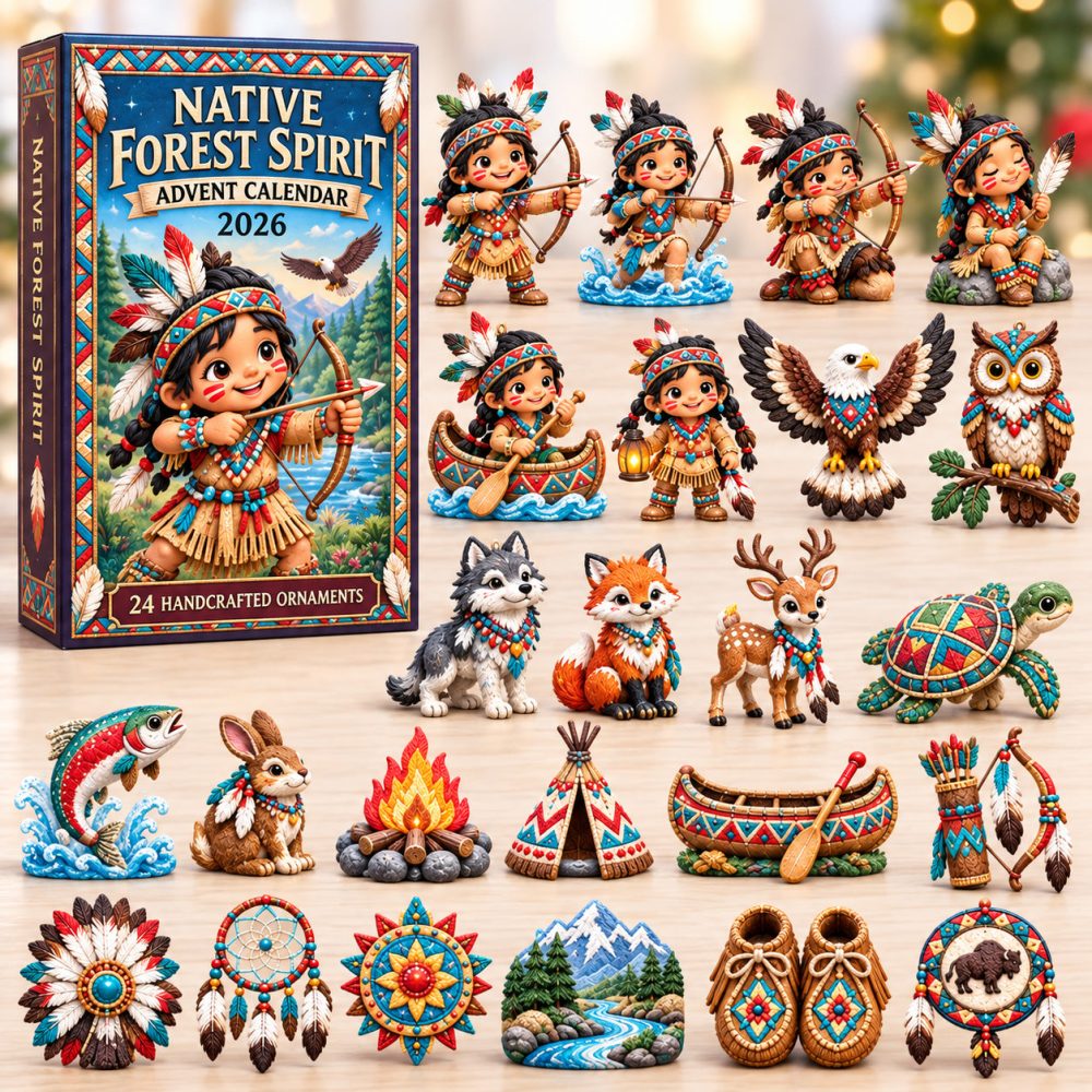 Native Forest Spirit Advent Calendar 2026 Little Archer 24 Days Countdown Southwestern Gift, 3D Acrylic Collectibles